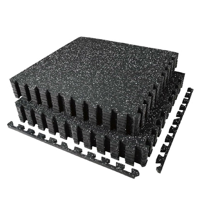 AIRHOP 0.56in Thick 48 Sq Ft Exercise Equipment Mats, 12 Tiles Upgraded Rubber Top with High