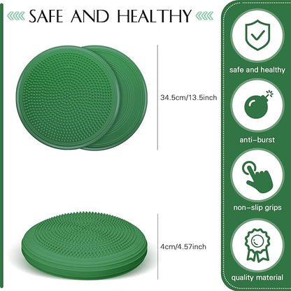 Libima 4 Pcs Wiggle Seat Inflated Wobble Cushion for Sensory Kid 13 Inches Balance Disc Flexible Seating for Classroom Sensory Pad for Chair Wiggle Cushion with Needle Pump