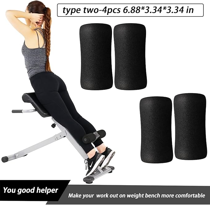 Protective Pads Cushion for Exercise Equipment(6.88 * 3.34 * 3.34 in), Soft Foam Padping Rollers for Workout Machine-Sit ups, Barbell Bench