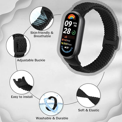 Braided Bands Compatible with Xiaomi Smart Band 10 9 8 Straps for Women Men