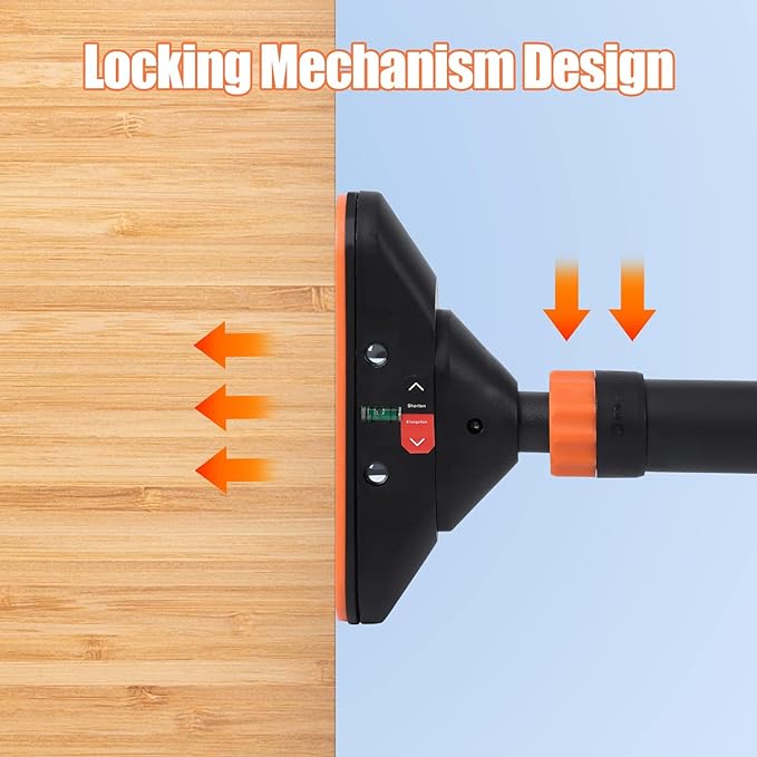 Adjustable Pull Up Bar for Doorway - 440LBS Weight Capacity, No Screws Installation with Level Meter and Auto Lock, Chin Up Bar for Home Gym Strength Training