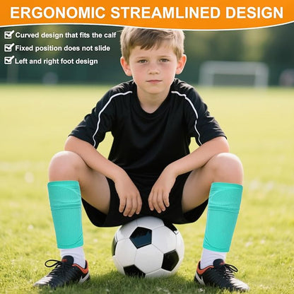 Shin Guards Soccer Kids 2025 Version High-Density Foam Soccer Shin Guard with Sleeves Shin Protective Pads for Kids Daily Practice School Competitions Outdoor Play
