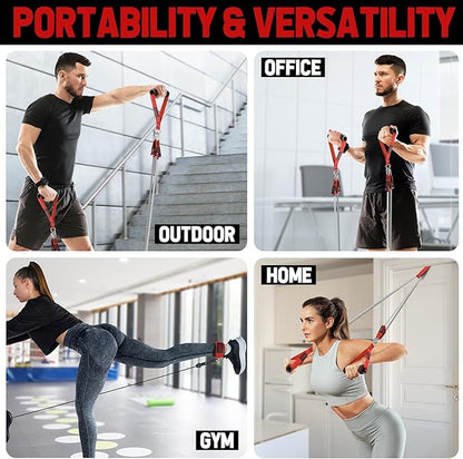 WALITO Resistance Bands Set - Exercise Bands with Handles, Door Anchor, Legs Ankle Straps, for Heavy Resistance Training, Physical Therapy, Muscle Training, Yoga, Home Workouts, Gym Equipment