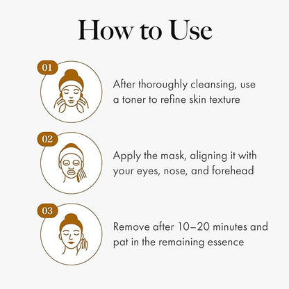 MASTINA White Mastic Ampoule Sheet Mask (4pc) Illuminating, Radiance-Boosting. Ultra-Moisturizing Facial Mask. Intensive Korean Skin Care. Fermented Mastic Gum