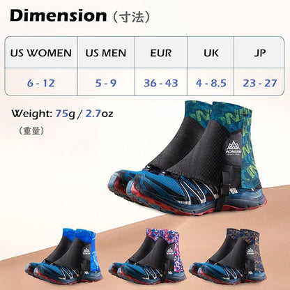 TRIWONDER Gaiters Low Gators Lightweight Waterproof Ankle Gaiters for Hiking Walking Backpacking