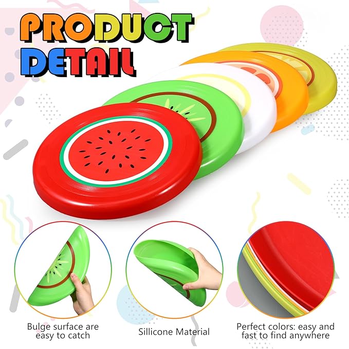 10 Pack Flying Disc Disk Flyer Disc Outdoor Training Interactive Flying Discs Bulk for Adults Dogs for Sports Favors, 5 Colors