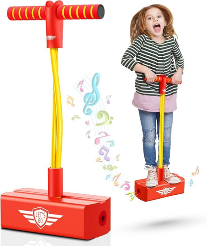 CUUGO LET'S GO! CG Jumping Promotes Growing Taller- Pogo Stick Foam Pogo Jumper for Kids, Toys for 3-12 Year Old Boys Girls Outdoor Toys Indoor Toys Fun Gifts Christmas Stocking Stuffers Gifts