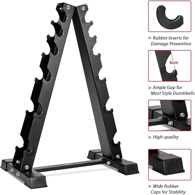 Dumbbell Rack Stand Only, Weight Rack for Dumbbells Compact A-Frame Home Gym Space Saver (480/800 LBS Weight Capacity, 2025 New Version)