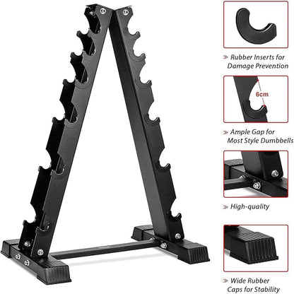 Dumbbell Rack Stand Only, Weight Rack for Dumbbells Compact A-Frame Home Gym Space Saver (480/800 LBS Weight Capacity, 2025 New Version)