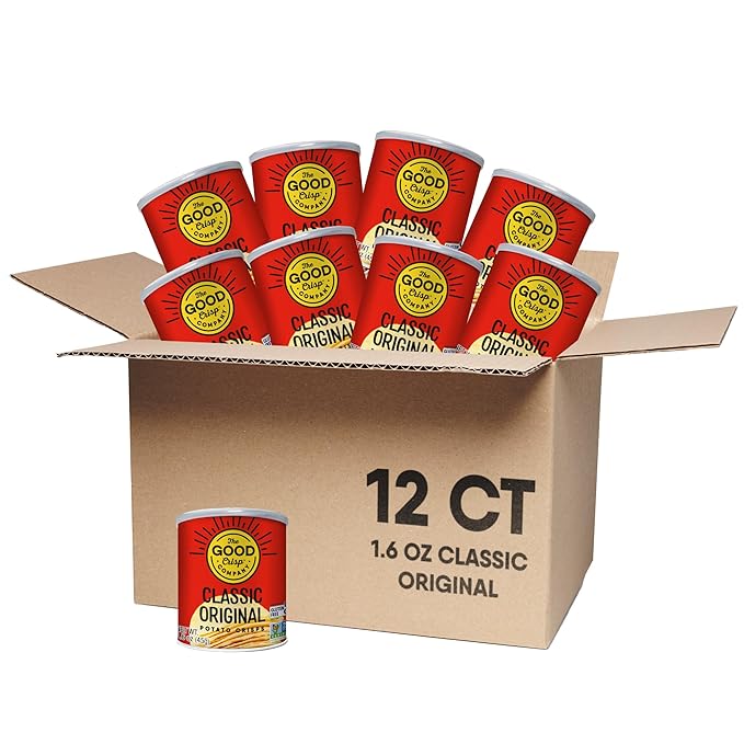 The Good Crisp Company, Good Crisps Minis (Original, 1.6 Ounce, Pack of 12) Non-GMO, Allergen Friendly, Potato Chip Snack Pack, Gluten Free Snacks