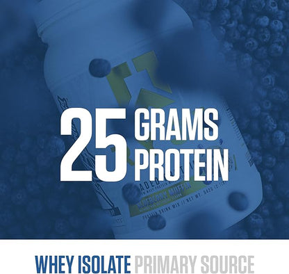 RYSE Loaded Protein Powder - Blueberry Muffin - 25g Whey Protein Isolate & Concentrate with Prebiotic Fiber & MCTs - Low Carb, Low Sugar, Digestive-Friendly - 20 Servings / 1.5 lb Tub