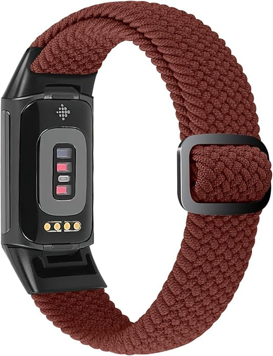 Braided Band Compatible with Fitbit Charge 6/Fitbit Charge 5, Soft Nylon Solo Loop Adjustable Replacement Wristband for Women Men