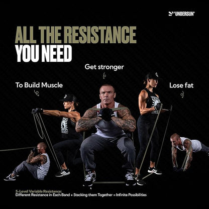 Undersun Resistance Bands for Working Out | Heavy Resistance Bands for Strength Training & Pull Up Assistance | Indoor/Outdoor, Gym, Home Exercise Bands Resistance