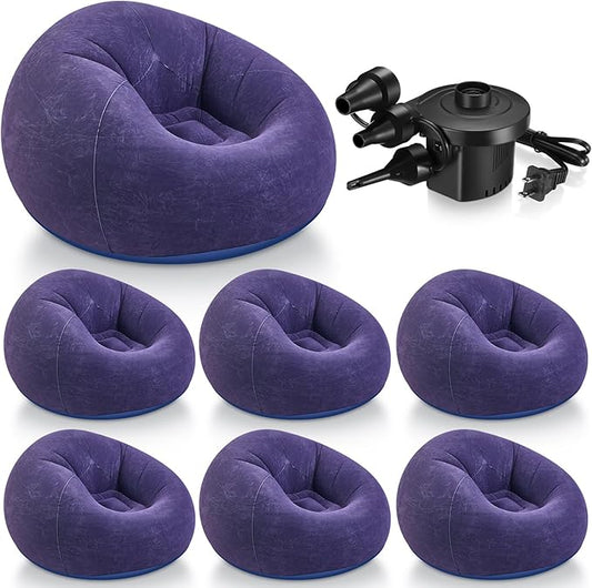 Realspring 6 Pcs Bean Bag Chairs for Adults Inflatable Chairs with Electric Air Pump,Blow up Couch