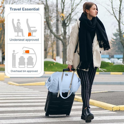 TOPDesign Travel Duffel Bag for Women, Puffer Gym Bag Sports Tote with Wet Pocket, Carry On Weekender with Luggage Sleeve (Ocean Blue)