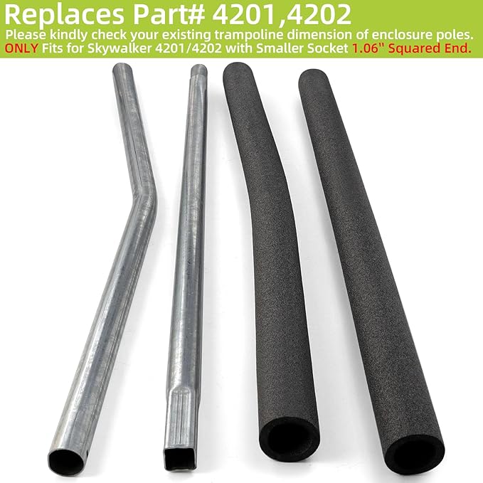Trampoline Poles Replacement for Skywalker Or Jumpzylla,Galvanized Trampoline Enclosure Pole for Skywalker or Jumpzylla,Replace Parts#4201 4202 4135 OR for Jumpzylla 8ft 10ft&12ft 14ft