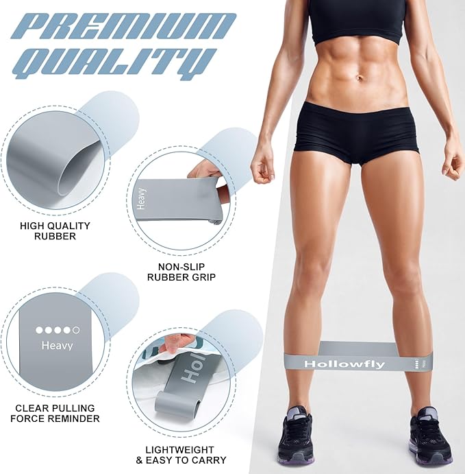 12 Pcs Latex Resistance Loop Exercise Bands for Booty Workout Stretch Exercise Bands Non Slip for Legs Squat Resistance Loop Women Men Starter Butt Hip Thigh Fitness