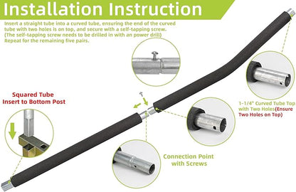 Trampoline Poles Replacement for Skywalker Or Jumpzylla,Galvanized Trampoline Enclosure Pole for Skywalker or Jumpzylla,Replace Parts#4201 4202 4135 OR for Jumpzylla 8ft 10ft&12ft 14ft