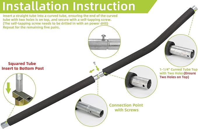 Trampoline Poles Replacement for Skywalker Or Jumpzylla,Galvanized Trampoline Enclosure Pole for Skywalker or Jumpzylla,Replace Parts#4201 4202 4135 OR for Jumpzylla 8ft 10ft&12ft 14ft