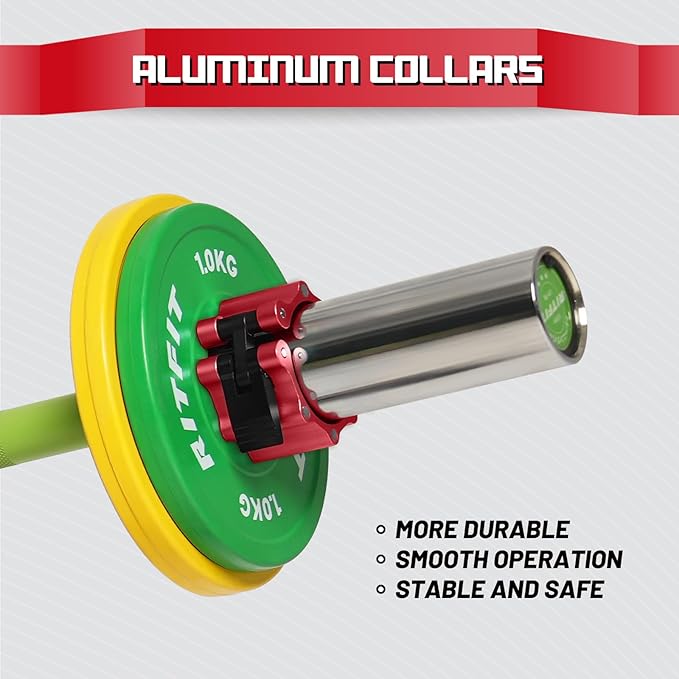 RitFit 2-Inch Magnetic Barbell Collars Locking Clamps - Heavy Duty Aluminum Alloy, Quick Release with Non-Slip TPR Pads for Olympic Weightlifting Powerlifting Training (Pair)