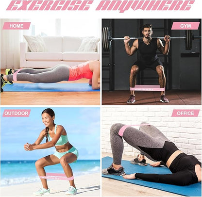 12 Pcs Latex Resistance Loop Exercise Bands for Booty Workout Stretch Exercise Bands Non Slip for Legs Squat Resistance Loop Women Men Starter Butt Hip Thigh Fitness