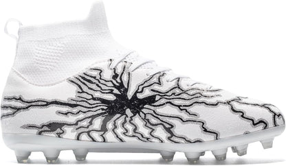 Kids Soccer Cleats Boys Girls Training Football Cleats Youth High-top Soccer Shoes for Little/Big Professional Athletic Outdoor Football Shoes