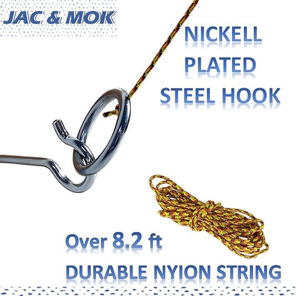 Hook and Ring Toss Game Swing Game DIY Kit -Stainless Steel Ring, Polyester Rope and Hardware