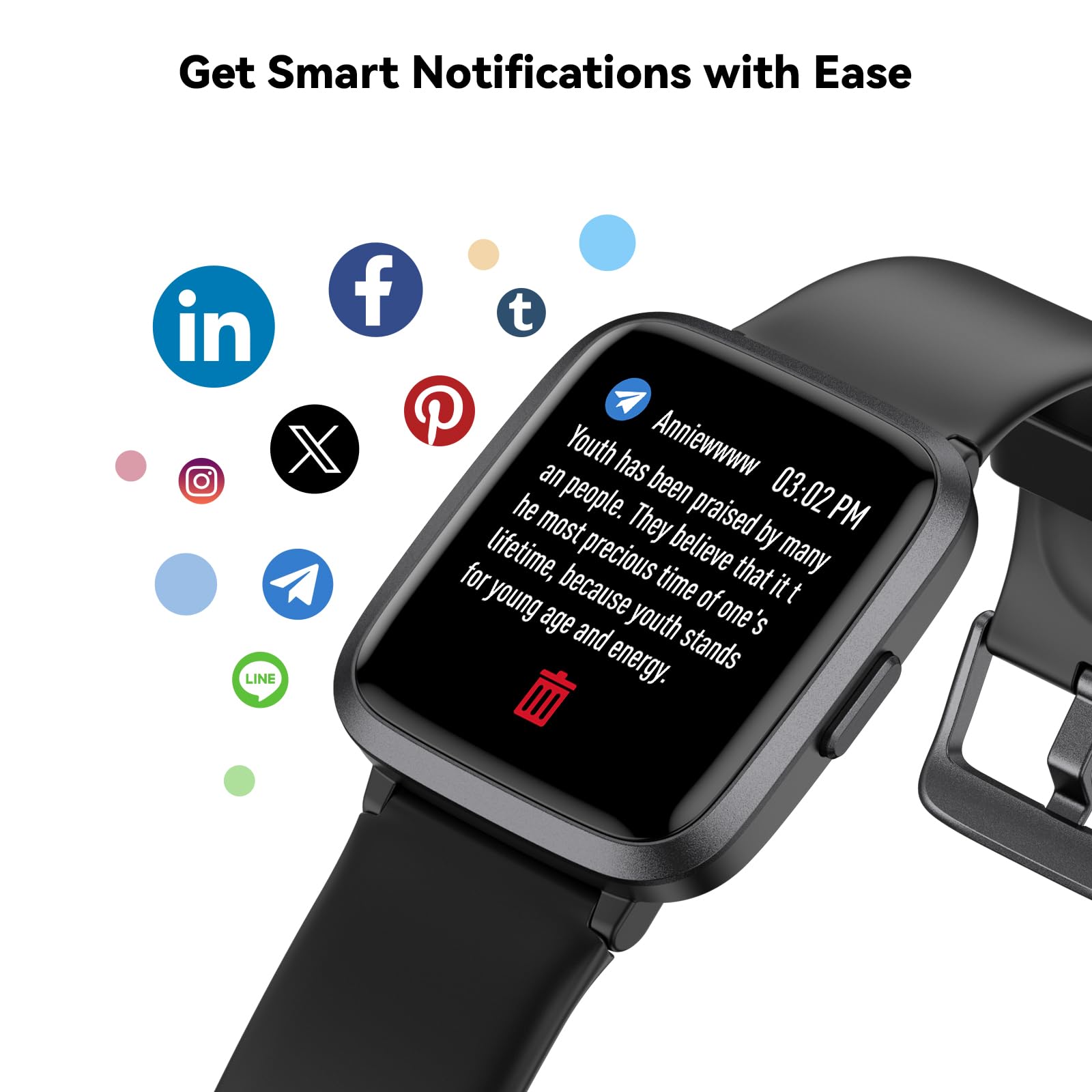 Fitness Tracker Watch with Heart Rate, Activity Tracker, Pedometer Watch