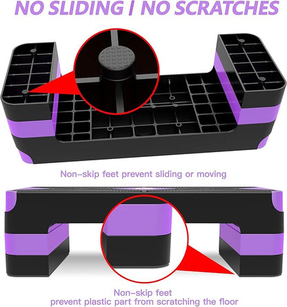 Aerobic Exercise Step, Adjustable Aerobic Stepper for Exercise, Workout Step Platform for Step Up, 26.5" Step Deck with 4??6??8??Adjustable Height Risers, Women Home Gym Cardio Fitness