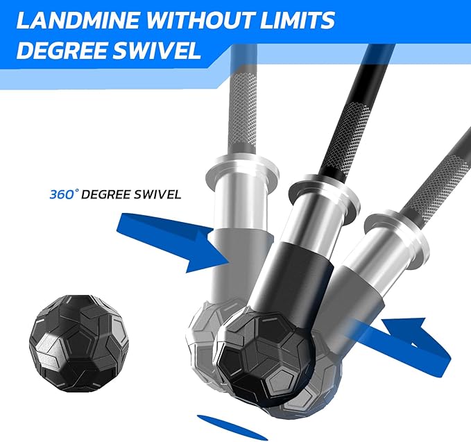 Landmine Attachment for Barbell 2 inch Olympic Bars Natural Rubber T Bar Row Attachment for Press, Row, Rotate, Split Squat Safety Sturdy and Easy to Use with 360° Rotation for Gym Home (Black)