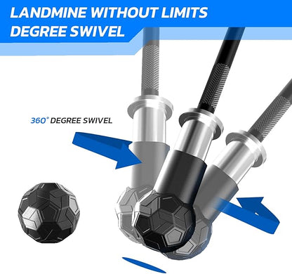 Landmine Attachment for Barbell 2 inch Olympic Bars Natural Rubber T Bar Row Attachment for Press, Row, Rotate, Split Squat Safety Sturdy and Easy to Use with 360° Rotation for Gym Home (Black)