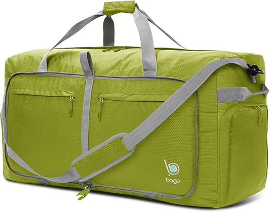 Bago Large Foldable Duffel Bags for Traveling Women & Men - 100L Packable Duffle Bag for Travel