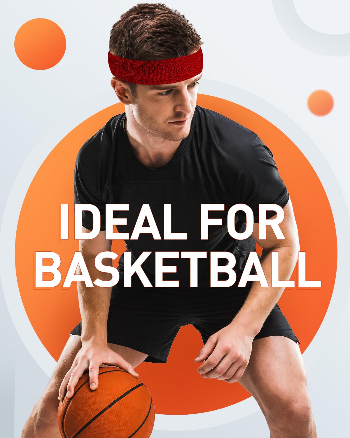 Tanluhu Sweatbands Sport Headbands for Men & Women,Terry Cloth Sweat Band for Tennis, Running