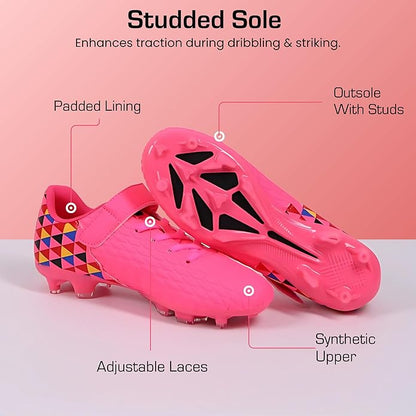 Soccer Cleats for Kids & Youth | Lightweight Football Shoes for Firm Ground | Durable Girls & Boys Soccer Cleats with Non-Slip Sole | Comfortable Soccer Boots | Unisex Size 11-6