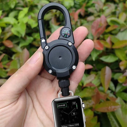 Badge Holder Retractable Clip Compatible with Apple Watch Band Series 10, Ultra 2, SE, 8 7 6 5 4 3 2 1 38mm 40mm 41mm 42mm 44mm 45mm 49mm, Stretchable Badge Reel Clip for iwatch Series 9