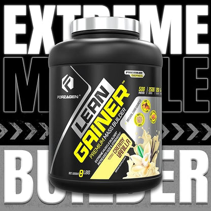 Forzagen Lean Gainer Premium Mass Builder | Mass Gainer Protein Powder for Men & Women | High Calorie Protein, Weight Gain, Bulk, Muscle Building Supplement | Vanilla, 8 lbs. (11 Servings)