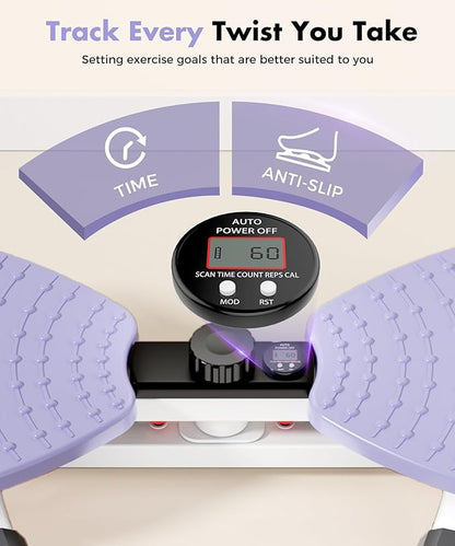 Waist Twisting Machine Fitness Tool, Ab Twister Board with the Smart LED Digital Monitor, 330LBS Capacity & 20dB Ultra-Quiet, Anti-Slip Home Gym Workout Equipment for Women Belly Fat