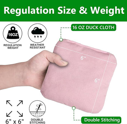 EunHo Cornhole Bags Set of 8 Regulation Size & Weight Corn Hole Bean Bags Official Professional All Weather for Tossing Game with Carry Case