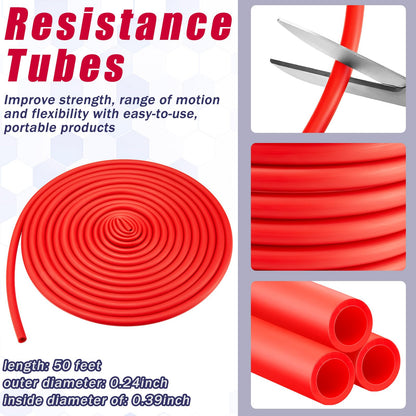 Wesnoy 1 Roll Resistance Tubes Exercise Tubing 50ft Exercise Bands Tubing for Therapy, Lower
