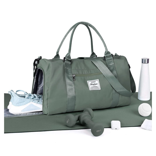 Gym Bag Womens Mens with Shoes Compartment and Wet Pocket Travel Duffel Bag for Women for Plane