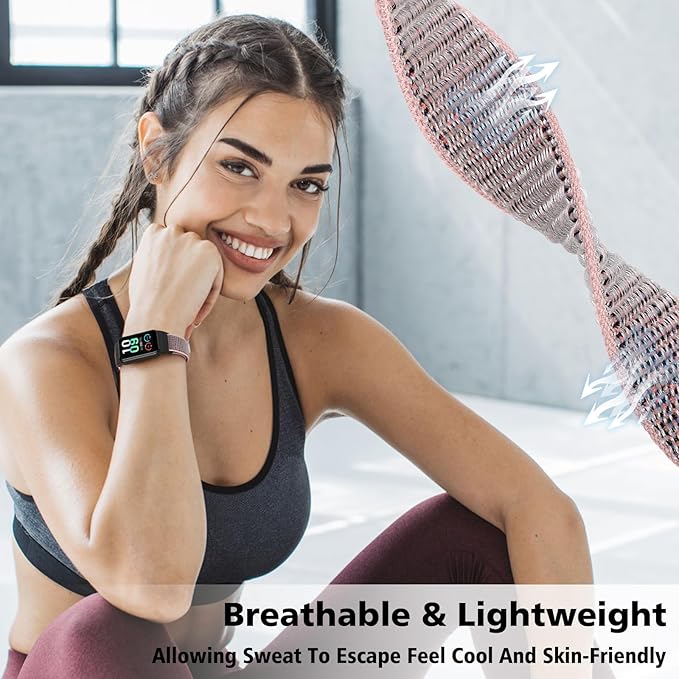 YCHDDER Solo Loop Nylon Bands Compatible with Amazfit Band 7 Straps,Soft Breathable Comfortable Adjustable Colorful Sports Replacement Wristband for Amazfit Band 7 for Men Women