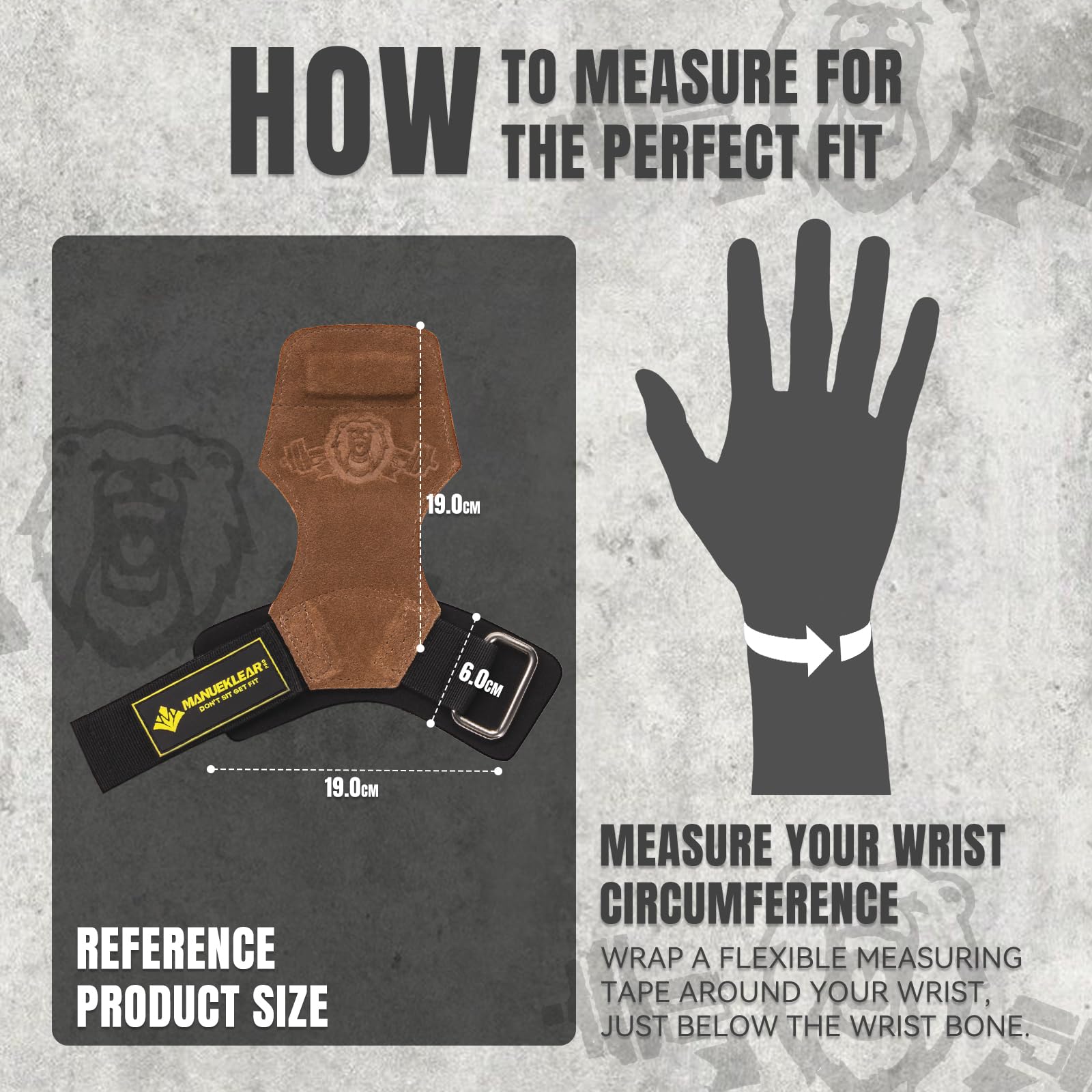 MANUEKLEAR Gym Straps, Double Leather Lifting Straps for Men Deadlift with Cushion Wrist Loop, Gym