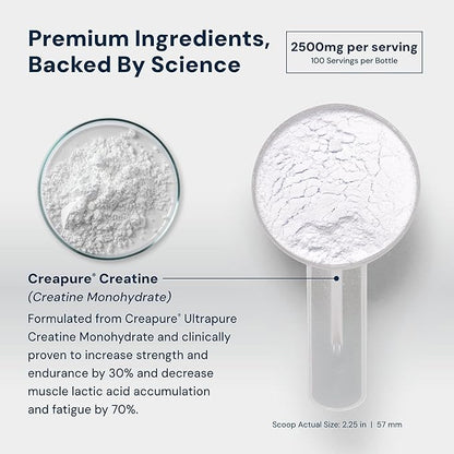 HPN C2 Creatine Monohydrate for Performance, Recovery, Strength, Working Out, Vegan, Non-GMO, Dairy and Soy Free, Independently Tested, Ultrapure Premium Creapure (100 Servings)