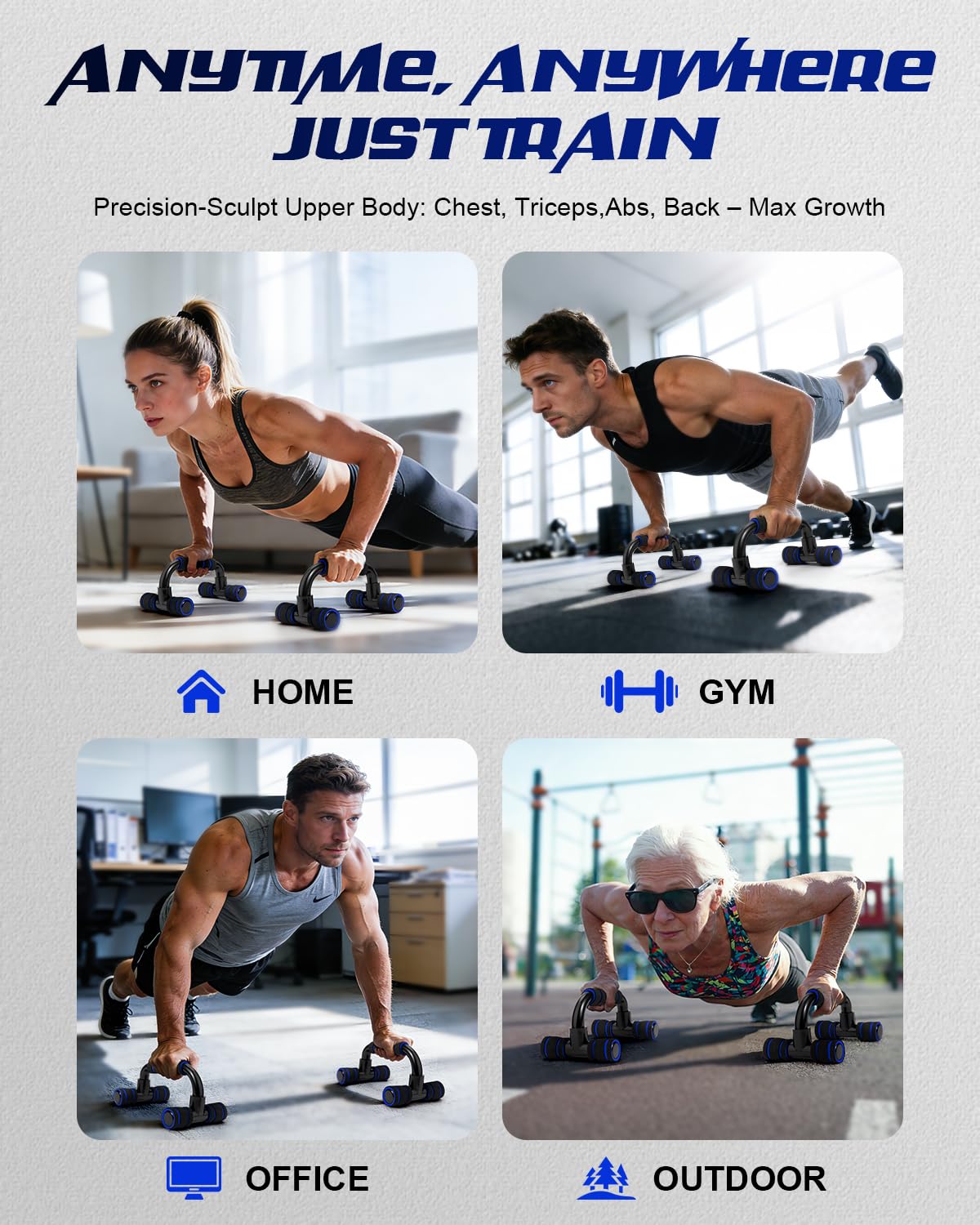 Citufuol Portable Ergonomic Push Up Bars, Robust Pushup Handles