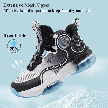 VITUOFLY Kids Basketball Shoes Boys Air Cushion Sneakers Girls Mid Top School Hoops Shoes Non-Slip Outdoor Sports Running Gym Comfortable Durable Little Kid/Big Kid