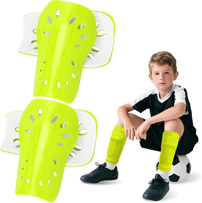 2 Pairs Shin Guards Soccer for Kids,Shin Pads Extra Lightweight Breathable Slide in Shin Guard for Football Training Match Outdoor Activities Protective Slip-in Shin Guards for Boys Girls