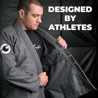 Gold BJJ Aeroweave Jiu Jitsu Gi - Ultra Lightweight BJJ Gi - Preshrunk Brazilian Jiu Jitsu Uniform for Men