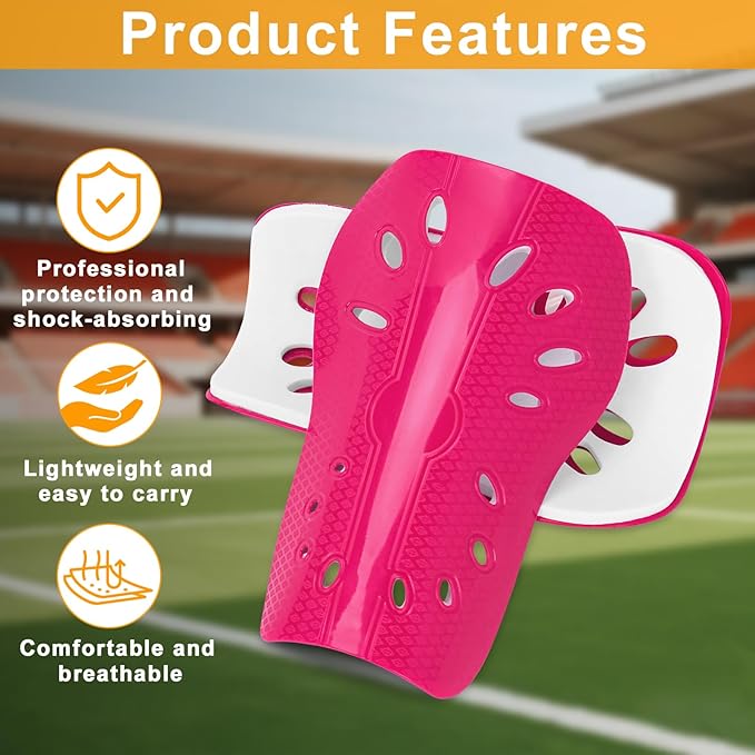 2 Pairs Shin Guards Soccer for Kids,Shin Pads Extra Lightweight Breathable Slide in Shin Guard for Football Training Match Outdoor Activities Protective Slip-in Shin Guards for Boys Girls
