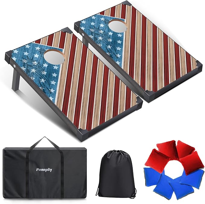 2’x3’ Cornhole Boards Set, Cornhole Outdoor Game Set - Corn Hole Toss Boards Set with 8 Cornhole Bags and 2 Cornhole Boards, Cornhole Sets for Adults Lawn Outside Backyard Games