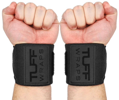 TuffWraps 16" Wrist Straps for Gym - No Thumb Loops - Powerlifting, Weightlifting, and Bench Press